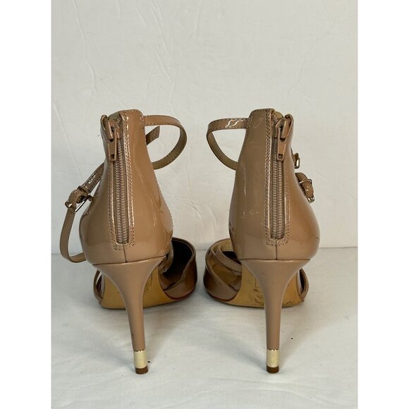 Aldo Womens Beige Patent Leather Strappy Slingback Heels - Picture 11 of 11